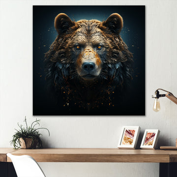 A Baroque Featuring A Bear With Gold - Bear Canvas Wall Art